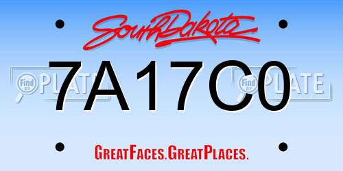 7A17C0 South Dakota License Plate