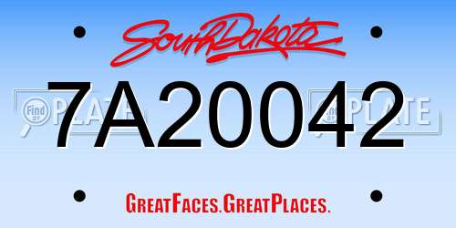 7A20042 South Dakota License Plate