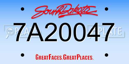 7A20047 South Dakota License Plate