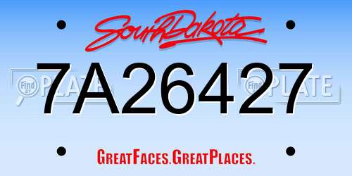 7A26427 South Dakota License Plate