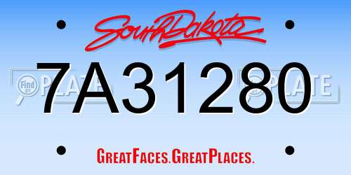 7A31280 South Dakota License Plate