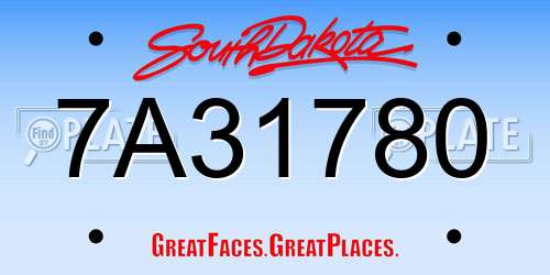 7A31780 South Dakota License Plate