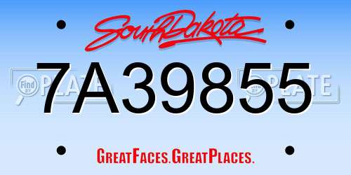 7A39855 South Dakota License Plate