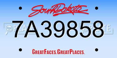 7A39858 South Dakota License Plate
