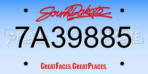 7A39885 South Dakota License Plate