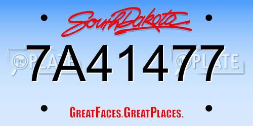 7A41477 South Dakota License Plate