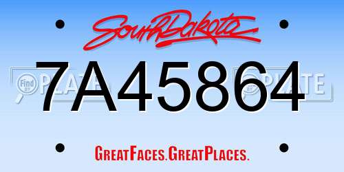 7A45864 South Dakota License Plate