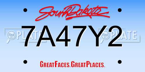 7A47Y2 South Dakota License Plate