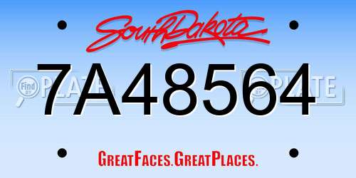 7A48564 South Dakota License Plate