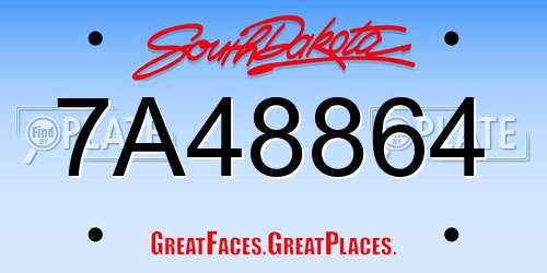 7A48864 South Dakota License Plate
