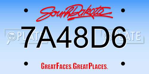 7A48D6 South Dakota License Plate