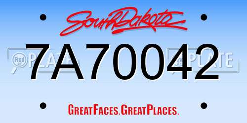 7A70042 South Dakota License Plate