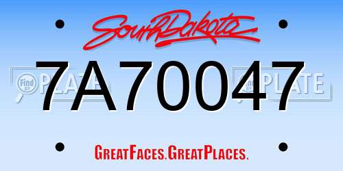 7A70047 South Dakota License Plate