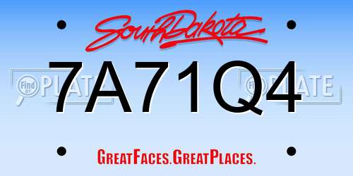 7A71Q4 South Dakota License Plate