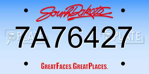 7A76427 South Dakota License Plate