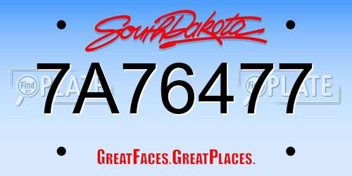 7A76477 South Dakota License Plate