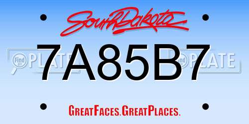 7A85B7 South Dakota License Plate