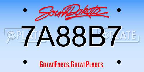 7A88B7 South Dakota License Plate