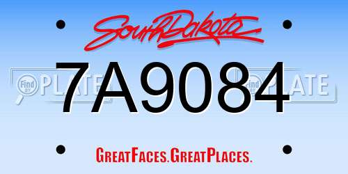 7A9084 South Dakota License Plate