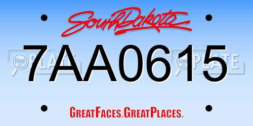 7AA0615 South Dakota License Plate