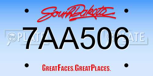 7AA506 South Dakota License Plate