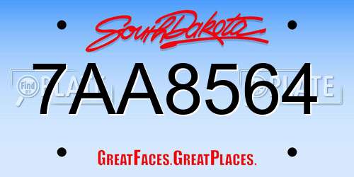 7AA8564 South Dakota License Plate