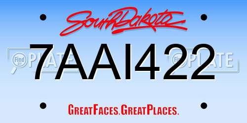 7AAI422 South Dakota License Plate