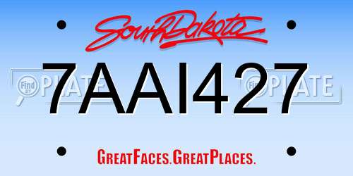 7AAI427 South Dakota License Plate