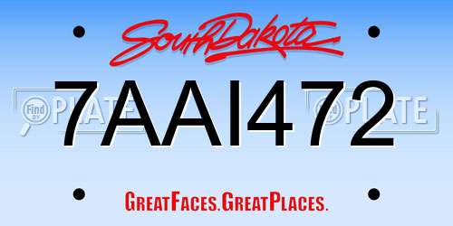 7AAI472 South Dakota License Plate