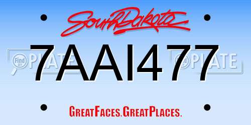 7AAI477 South Dakota License Plate