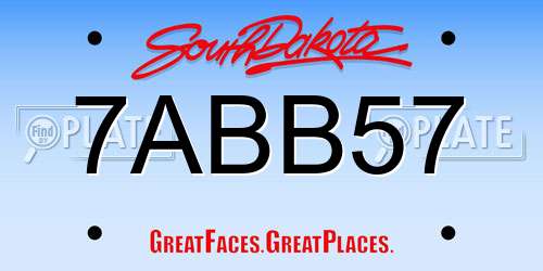 7ABB57 South Dakota License Plate