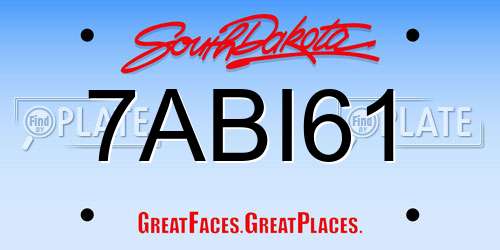 7ABI61 South Dakota License Plate