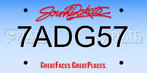 7ADG57 South Dakota License Plate