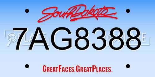 7AG8388 South Dakota License Plate