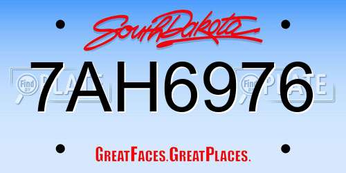 7AH6976 South Dakota License Plate