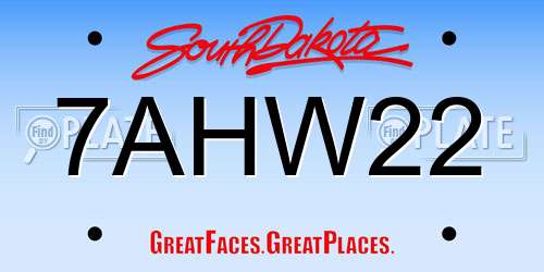 7AHW22 South Dakota License Plate