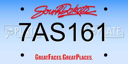 7AS161 South Dakota License Plate