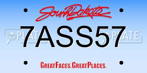 7ASS57 South Dakota License Plate