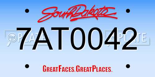 7AT0042 South Dakota License Plate