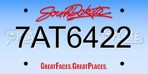 7AT6422 South Dakota License Plate