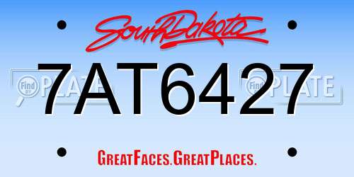 7AT6427 South Dakota License Plate