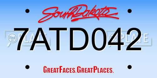 7ATD042 South Dakota License Plate