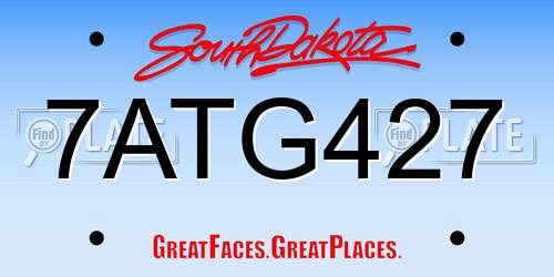 7ATG427 South Dakota License Plate