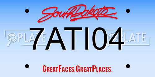 7ATI04 South Dakota License Plate