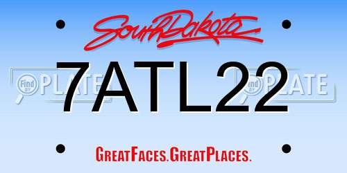 7ATL22 South Dakota License Plate