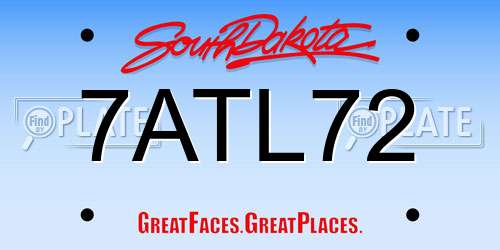 7ATL72 South Dakota License Plate