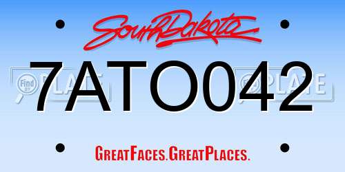 7ATO042 South Dakota License Plate