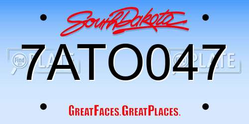 7ATO047 South Dakota License Plate