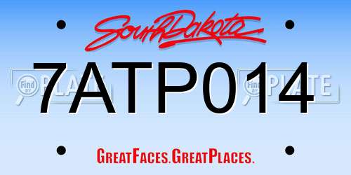 7ATP014 South Dakota License Plate