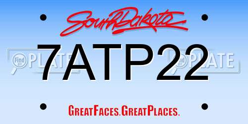 7ATP22 South Dakota License Plate